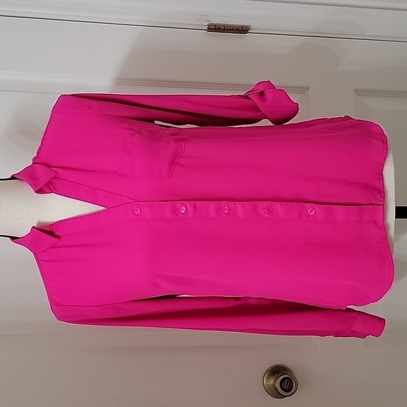 Outback Red Size XS Bright Fuchsia Long Sleeve Button Down Blouse, Exc. Cond. - Picture 1 of 11